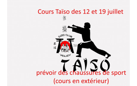 Cours Taïso du 12 et du 19 juillet 2017